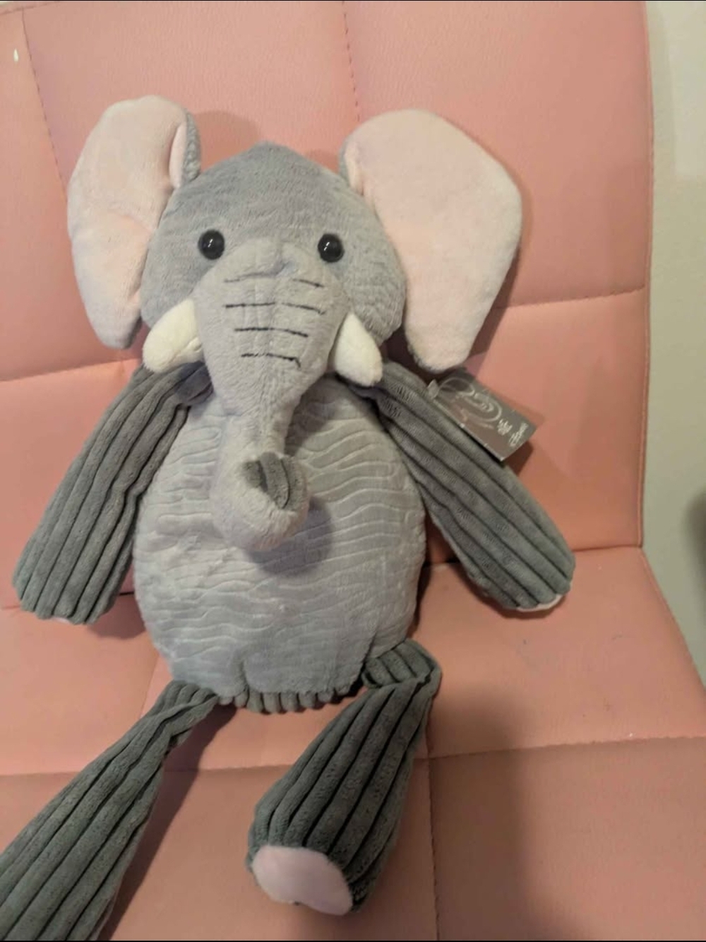 Plush Grey Elephant Stuffed Animal - Soft Kids Toy